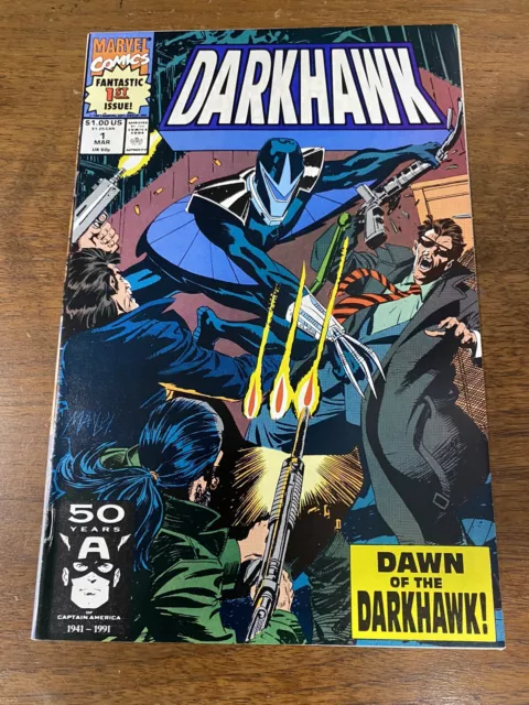 Darkhawk #1 RED HOT MARVEL KEY 1991 1st "FULL" APPEARANCE DARK HAWK! MOVIE d