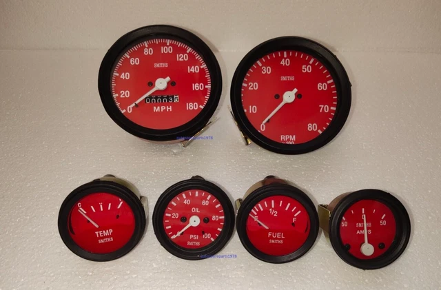 Kit Compteurs Style Vintage Smiths Pour Voiture - Compte-tours + Jauge Température + Speedo Km/h, Chromé