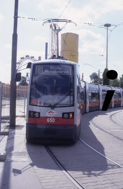ORIGINAL STRASSENBAHN-DIA: WIEN #650 rt.81 (MESSEZENTRUM)/ TRAMWAY ...