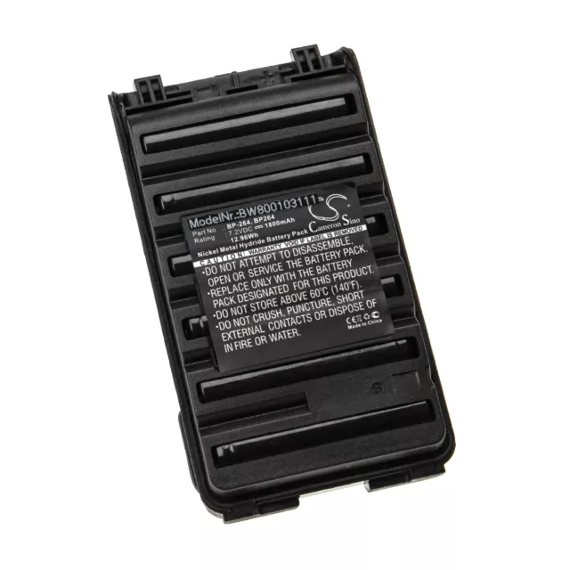 BATTERIE de radio 1600mAh pour ICOM IC-S70, IC-V80, IC-V80E, IC-U80