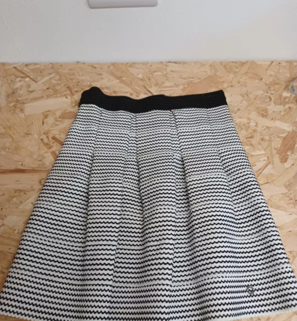 Numph Skirt Size S/M Black/white Chic City Office Classic Elegant London