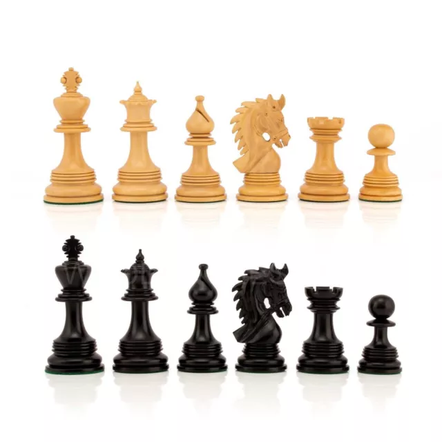 Pezzi degli scacchi premium Staunton Napoleon da 4,3 pollici solo in ebano...