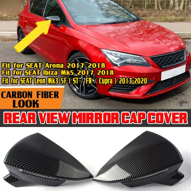 For SEAT  Ibiza MK5 Leon Mk3 5F Arona KJ7 Carbon Painted Wing Mirror Cap Cover