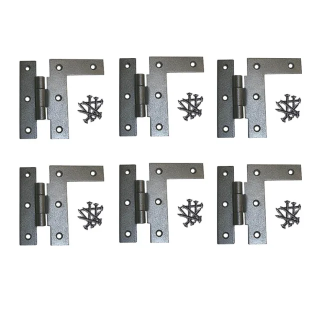 6 Cabinet Hinges Wrought Iron HL Right Only 3.5"H w/ Offset | Renovator's Supply