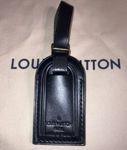 AUTHENTIC LOUIS VUITTON BLACK Name Tag Leather SMALL 1 Pc . $59.99