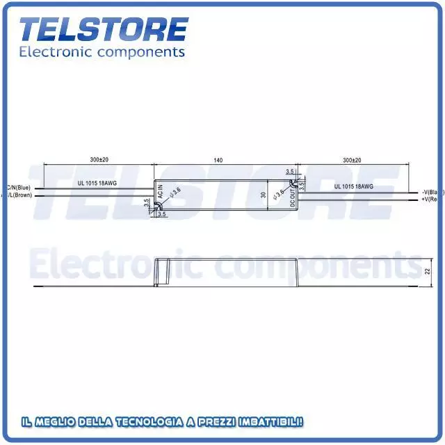 1pcs LPHC-18-350 Alimentatore switching per diodi LED 16,8W 6÷48VDC 350mA  . 2