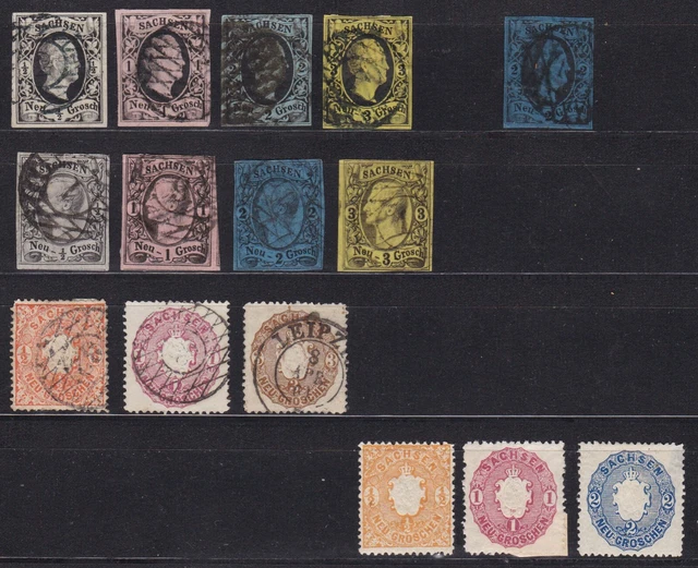 Sachsen Sammlung °/* 1851 - 1863 ex Mi.-Nr. 3 - 18 - Bitte Ansehen!