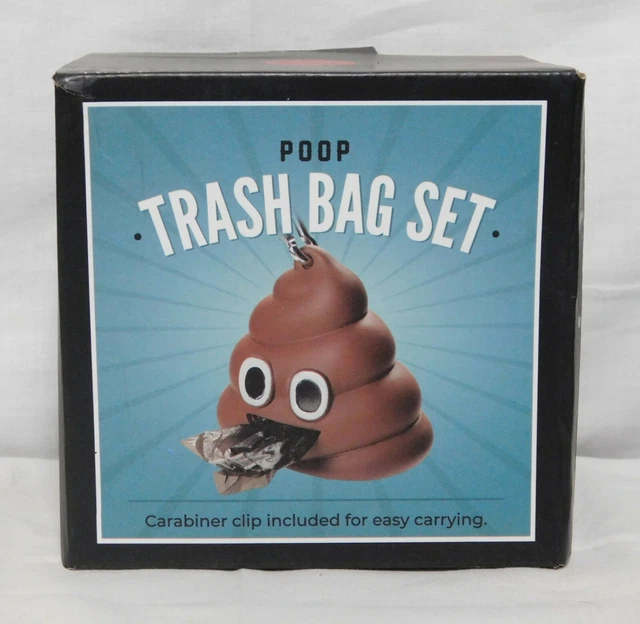 THE ORIGINAL FUN Poop Emoji Trash Bag Dispenser With Bags And