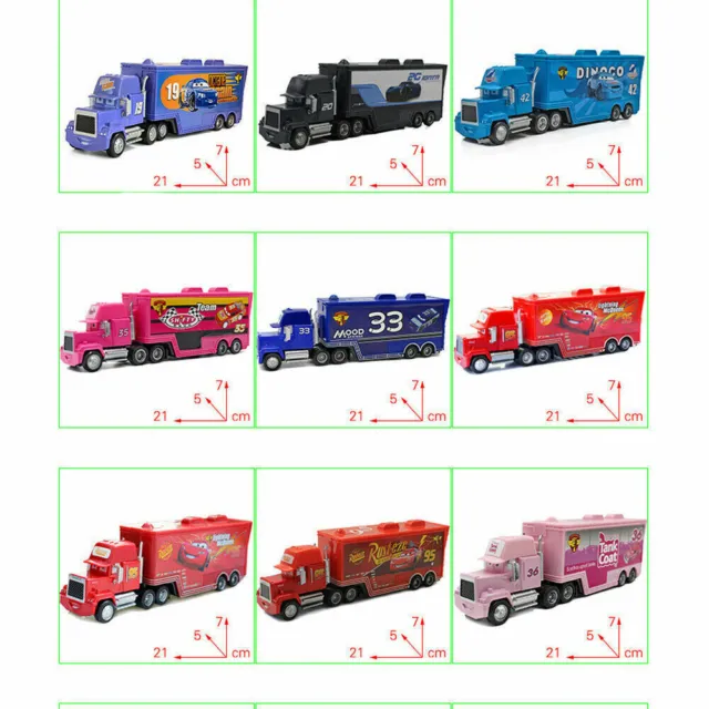 Disney Pixar Cars No.95 No.86 No.20 No,51 Hauler Mack Truck Diecast Model Toy Uk 3