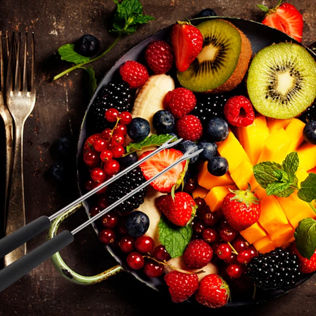 6 un. tenedores de barbacoa herramientas hágalo usted mismo tenedor de queso fruta tenedor de fruta chocolate