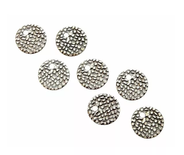 100 Antiqued Silver Brass Base Metal 7mm Bead Drop Flat Round Coin Charms