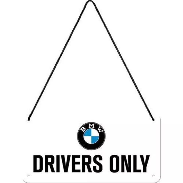 Nostalgic-Art - Blechschild Hängeschild Türschild 10x20 cm - BMW Drivers Only