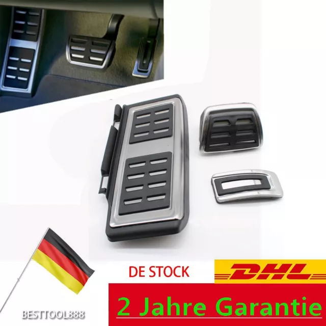 Pedalkappen Edelstahl Schaltung Fußstütze Pedalset FÜR VW Audi Seat Skoda Golf 7