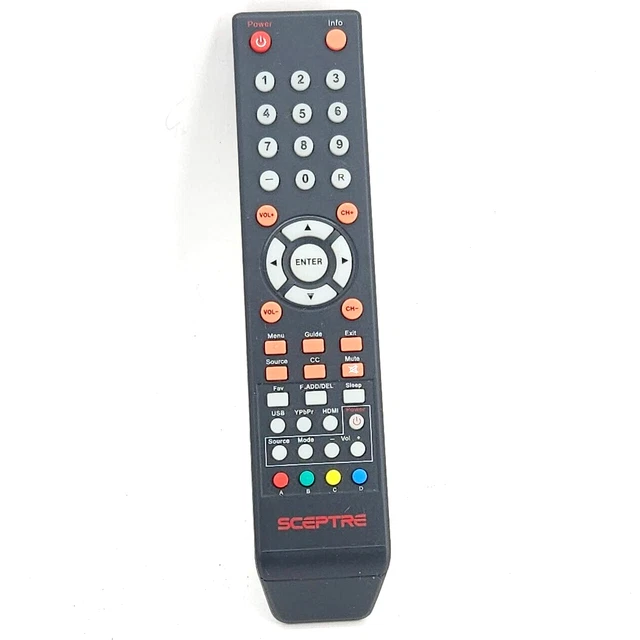 Sceptre TV Universal Remote Controllers Black Needed Two Batteries AAADC1.5V