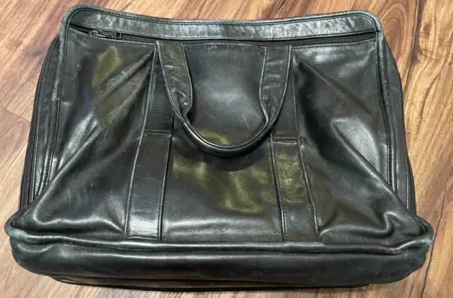 VINTAGE LEATHER TUMI Laptop Briefcase Luggage Carry Bag Black $65.00 ...