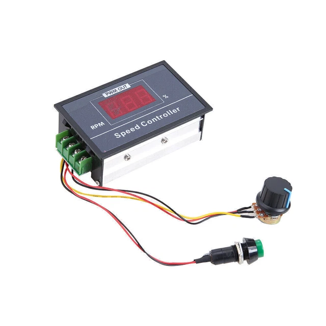 Regolatore di Velocità Motore DC,DC 6V-60V 30A Regolatore di Tensione, PWM Regolabile 6V-60V 30A, Controllo Velocità con Display Digitale e Interruttore di Avvio/Arresto, Compatibile con Motori 12V