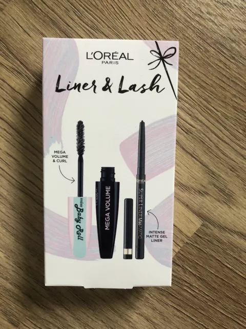 L’Oréal Paris Liner & Lash Set Miss Baby Roll Mascara Black & Super Liner