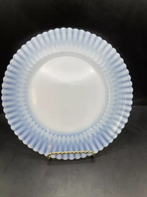 Opalescent Glass 8" Salad Plate MacBeth Evans Petalware Monax White R3B3-F