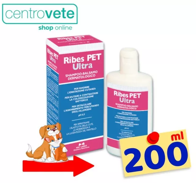 Nbf Lanes Ribes Pet ULTRA Shampoo Balsamo 200 ml Cani Gatti → Allergie e Prurito