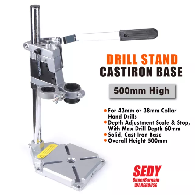 Universal Drill  2 Mounting Holes Press Stand Heavy Duty Frame Cast Metal Base