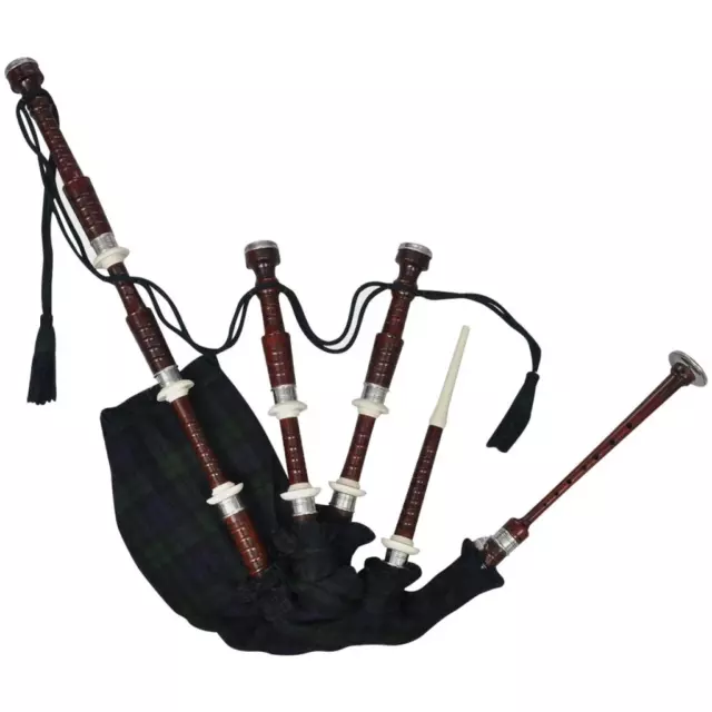 vidaXL Dudelsack Set Schottisch Hochland Highland Bagpipe Mittelalter Rot/Grün