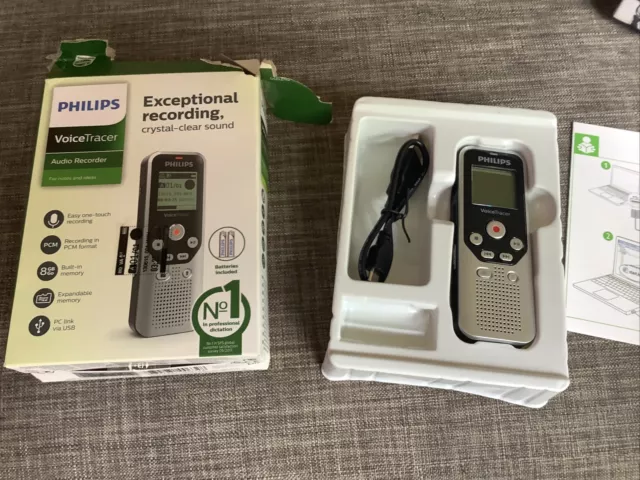 Philips DVT1250 Digital Voice Tracer - Dictaphone.Missing Battery #12