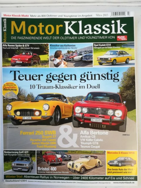 Motor Klassik 3/ 2015 - Ferrari, Alfa, Golf, Bristol 400, Mercedes S-Klasse,Opel