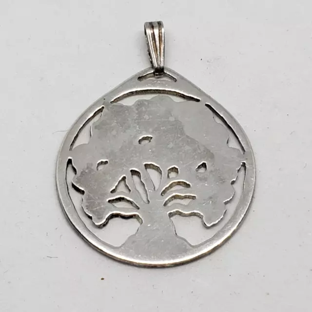 Vintage Handcrafted Sterling Silver Ancient Tree of Life Pendant