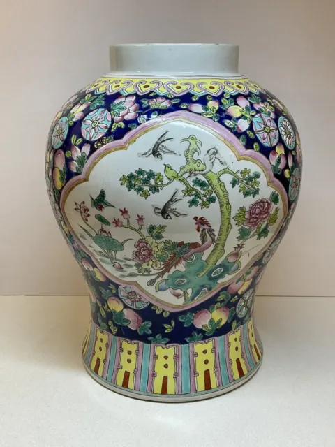 Gros Pot A Gingembre Chinois , Porcelaine Peinte A La Main , Vase , Jare 3