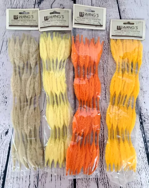 Lote de 4 paquetes de colección Bump Chenille 48 limpiadores de tuberías de alambre artesanías naranja amarillo bronceado