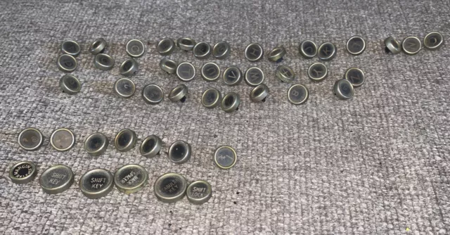 48 Total Vintage/ Antique 1920’s Royal Manual Typewriter Keys Only Lot Read!