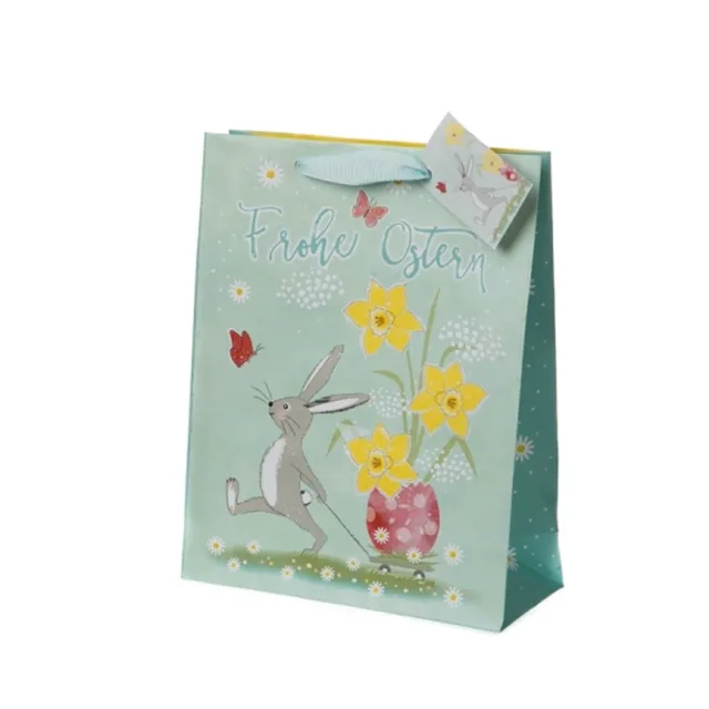 Gift Bags, Paper Bags, Carrying Bags, 10 Piece Easter, Rabbit Draws Egg