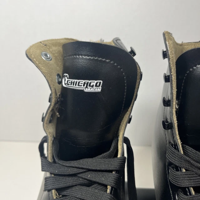 CHICAGO 805 DELUXE Roller Skates Mens 11 Leather Black Wheels Rink