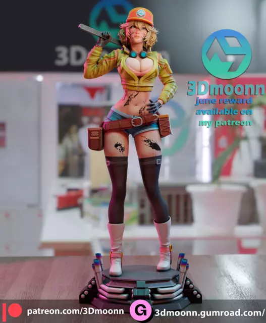 Cindy, Final Fantasy, 3D Druck,Statue,  Miniature, Fan Art, sexy Pin-Up Figur