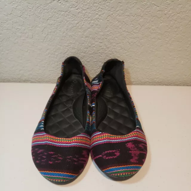 Reef Tropic Colorful Guatemalan Fabric Slip On Ballet Flat Shoes Womens Size 10 3