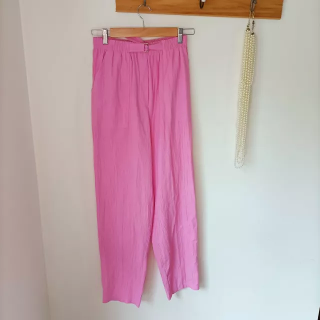 Vintage Katies 10 Pastel Pink High rise Highwaisted Straight pants Barbiecore 2