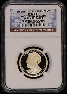 2013 S Proof Presidential Dollar Wilson NGC PF69 Ultra Cameo Early Releases PR