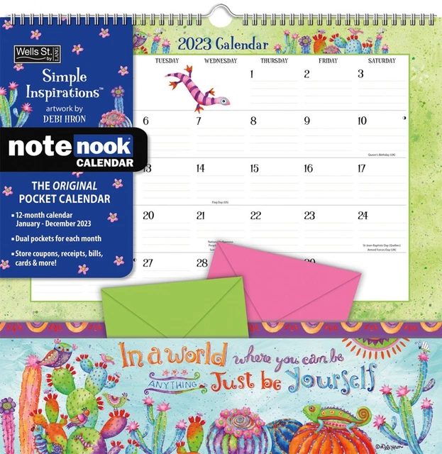 2023 calendar simple inspirations note nook spiral square wall by lang