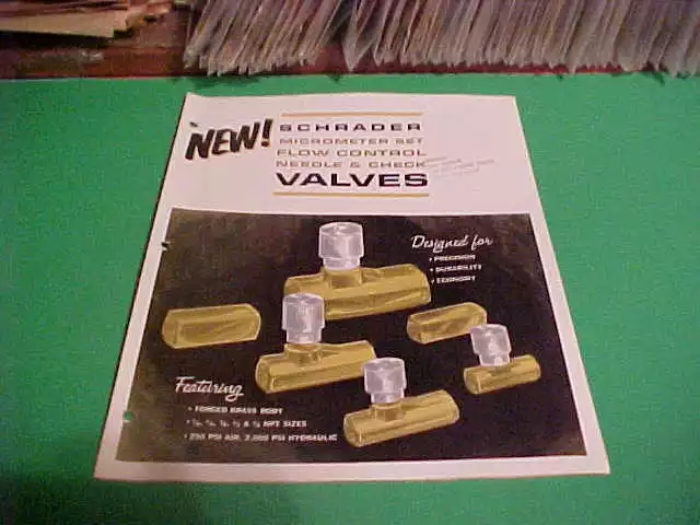 1970S Sweets Equipment Catalog Brochure Schrader Micrometer Flow Control Valves