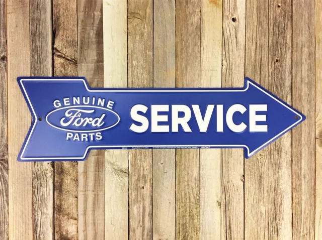 Ford Service Parts 20" Arrow Metal Tin Sign Vintage Garage Man Cave Shop