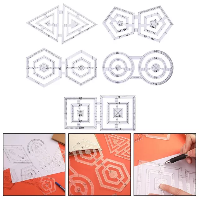 Regla de coser versátil con mosaico para tareas relacionadas con prendas y telas