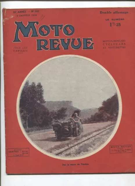 Moto Revue N°565  ; 6 janvier 1934  : la moto de 1934 en 8 croquis / Brooklyn