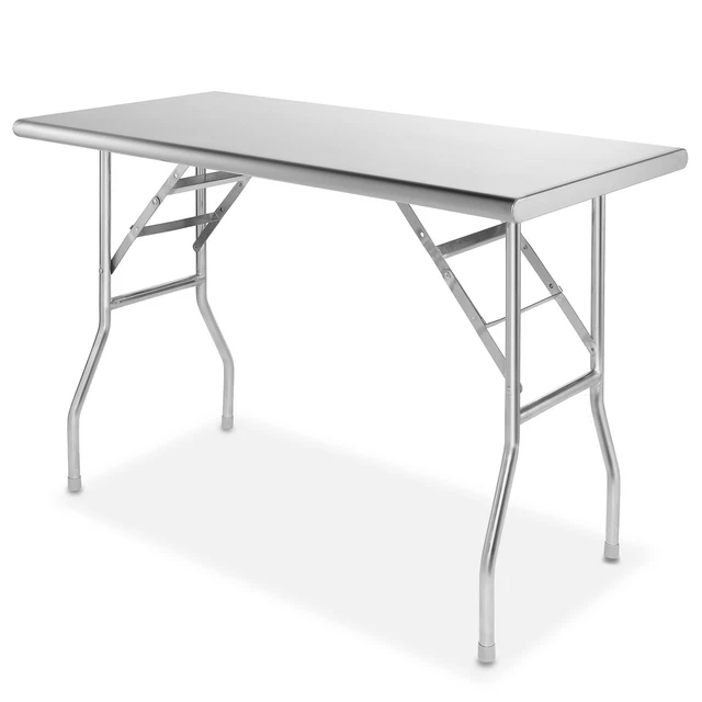 Stainless Steel Folding Commercial Kitchen Prep Table - 48" x 24"