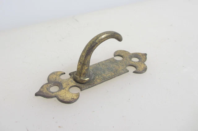 Antique Brass Blind Tie Back Hook Hanger Bracket Curtain Old Cord Victorian x1