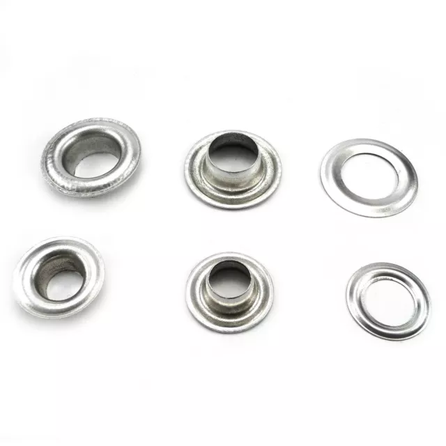 Aluminum eyelets and grommets for banners 10, 12 or 17 mm
