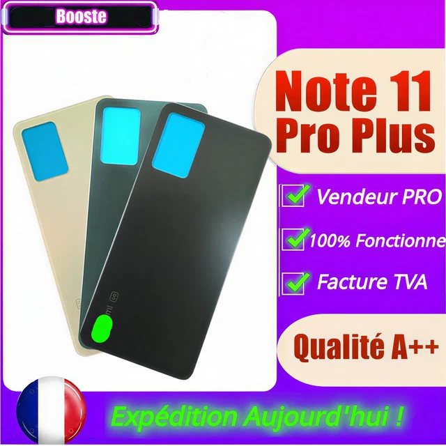 Cache Batterie Arrière Noir - Vitre Arrière - Pour Xiaomi Redmi Note 13 Pro 5G - Original