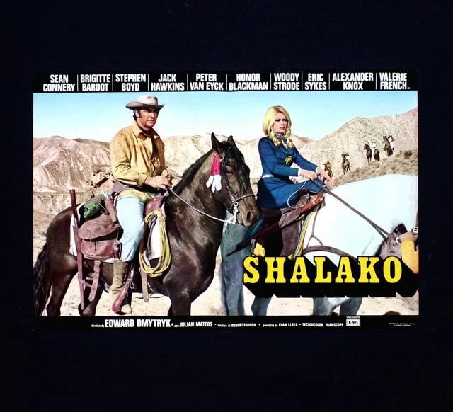 SHALAKO FOTOBUSTA POSTER Brigitte Bardot Sean Connery Western Cavallo