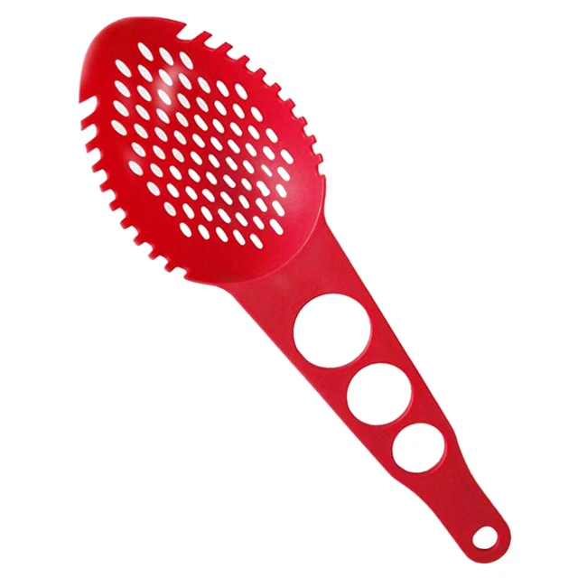 Espagueti Pescado Fideos Cortador Horquilla Fideos Cuchara Ranulada Rojo PA66-Nailon
