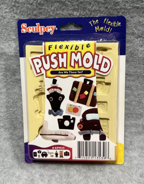 NEW Sculpey Flexible Clay Push Mold “Are We There Yet?” #APM39 Plane Car Boat