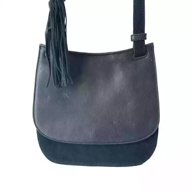 Margot New York Genuine Leather Crossbody Bag Purse in Black, NWT